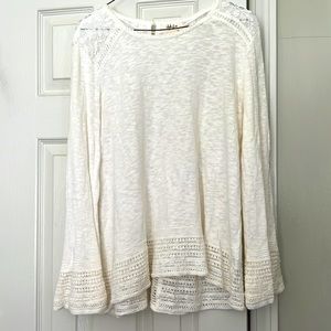Delicate white sweater, gently used.